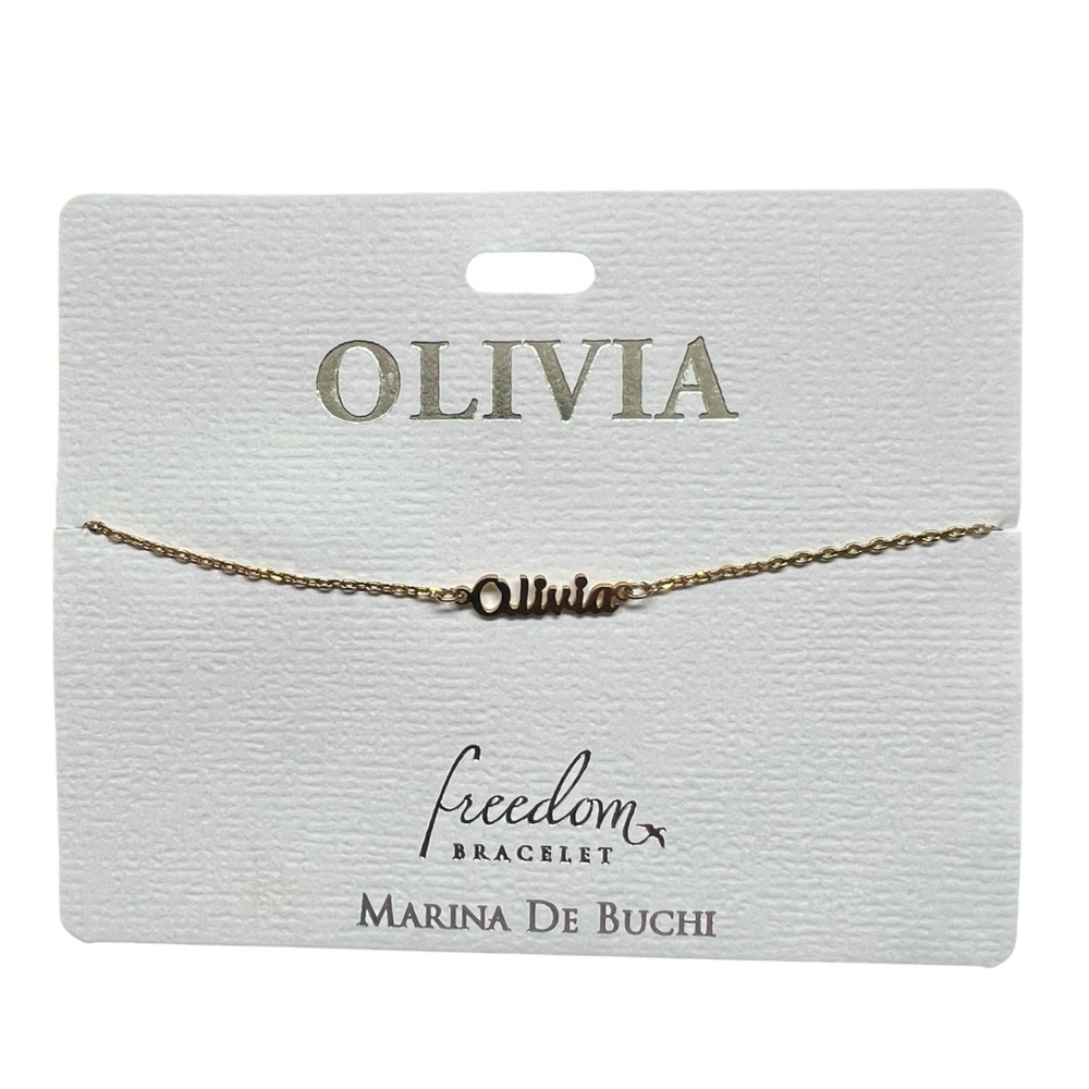 Marina De Buchi Personalized Luxe Name Olivia Freedom Bracelet Jewelry NWT Gift